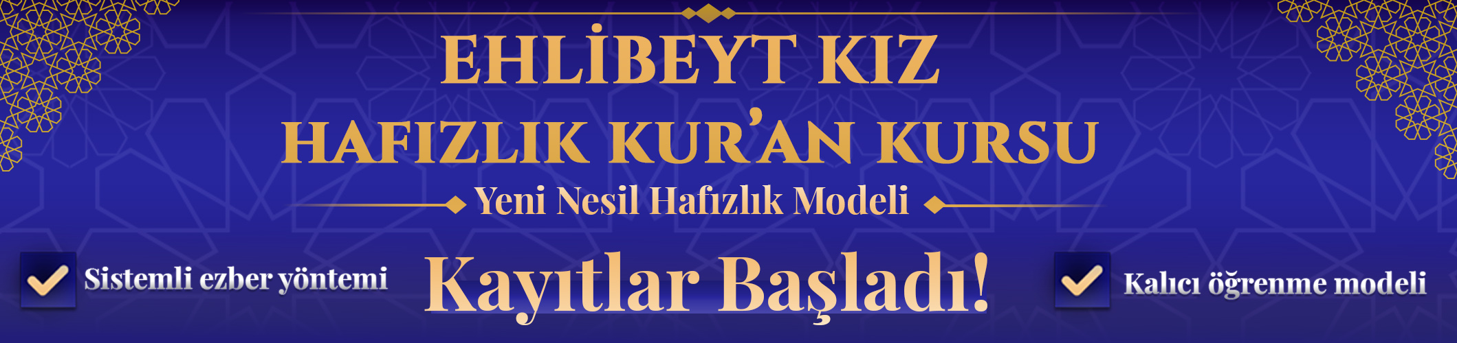 Ehlibeyt Kız Hafızlık Programı – Kayıtlar Başladı